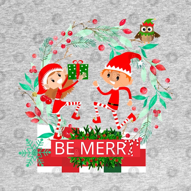 Christmas Cute Couple Elfs by O.M design